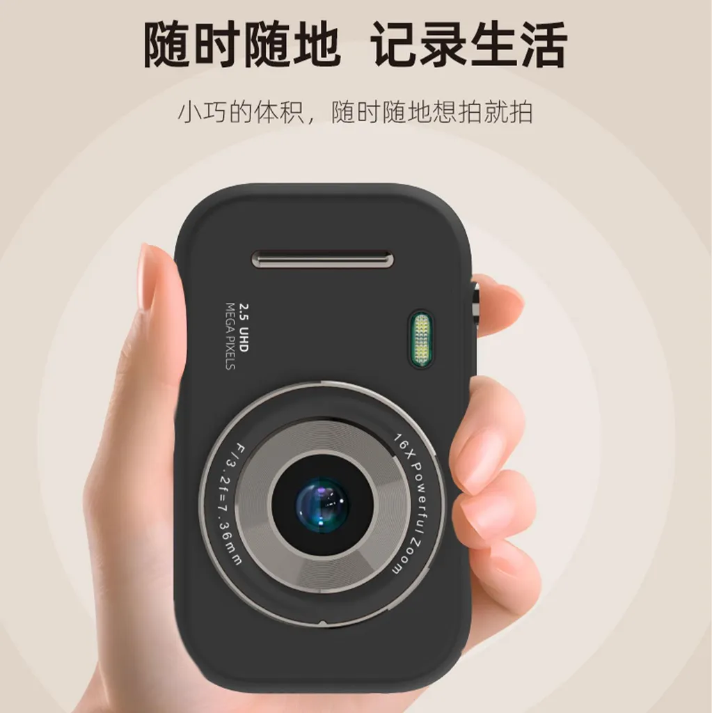 Fotocamera digitale 1080P, video portatile, 48 MP, doppio obiettivo, schermo IPS da 2,8 pollici, giochi, ascolto di musica, batteria integrata con scheda TF da 32 GB, lettore USB, regalo di compleanno, regalo di Natale per adolescenti, studenti, amici - 5