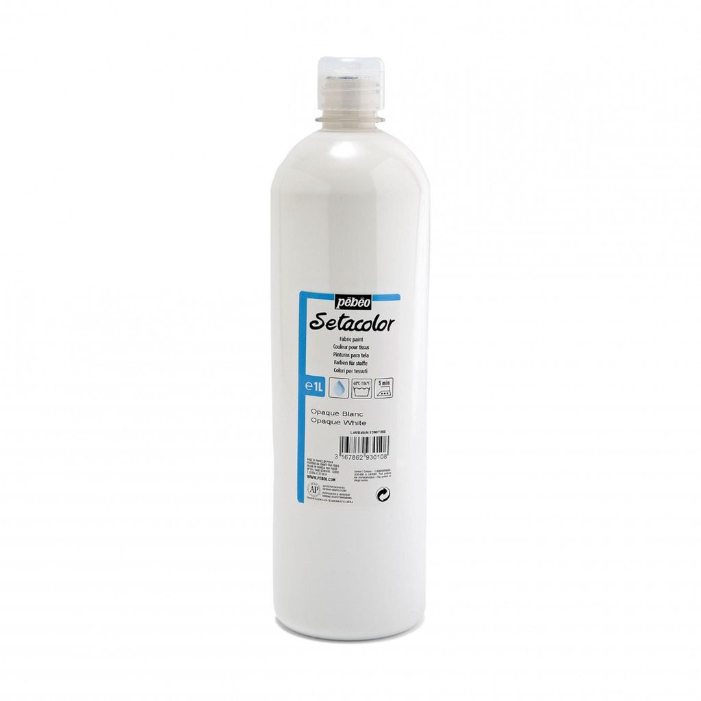 Pebeo Setacolor Opaque Textilfarbe, 1000 ml, Weiß Produktbild 