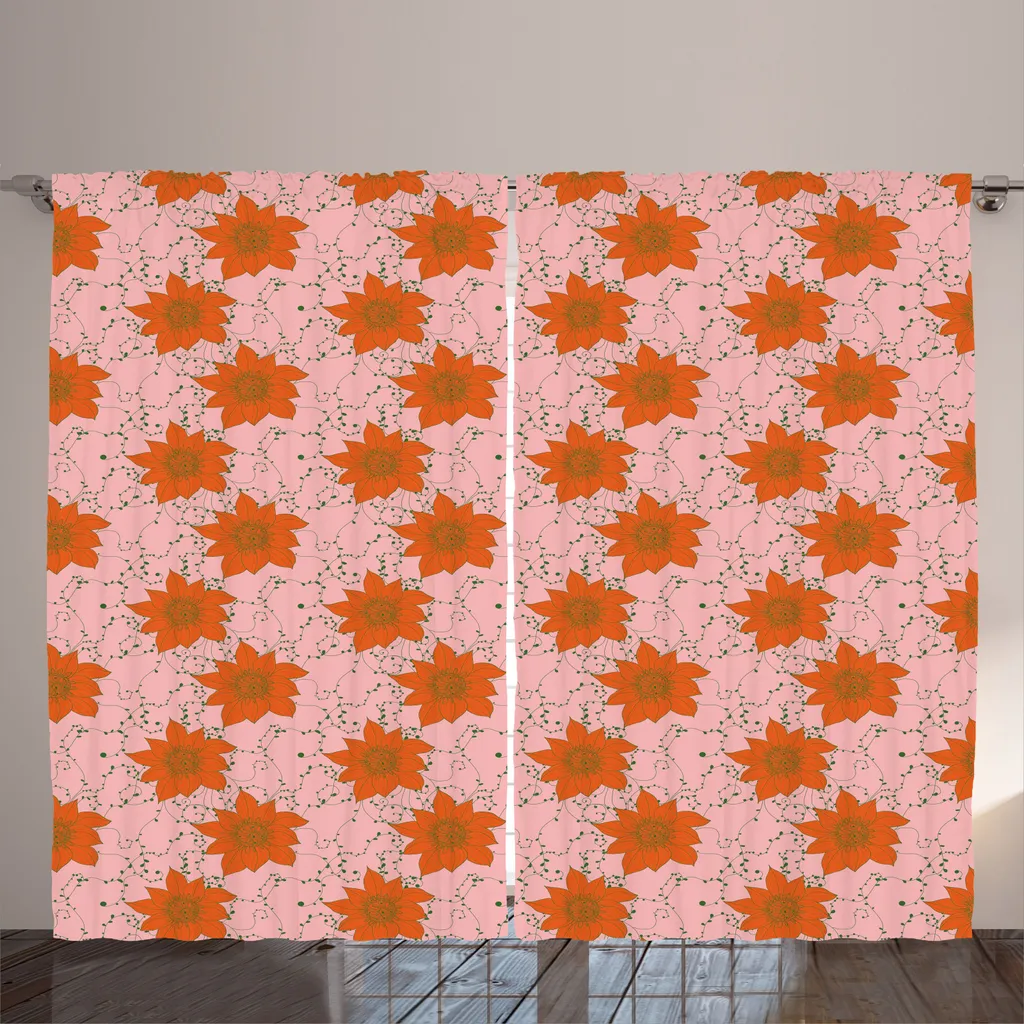 Rideau de salon fleuri 280x225cm pour créer une ambiance chaleureuse