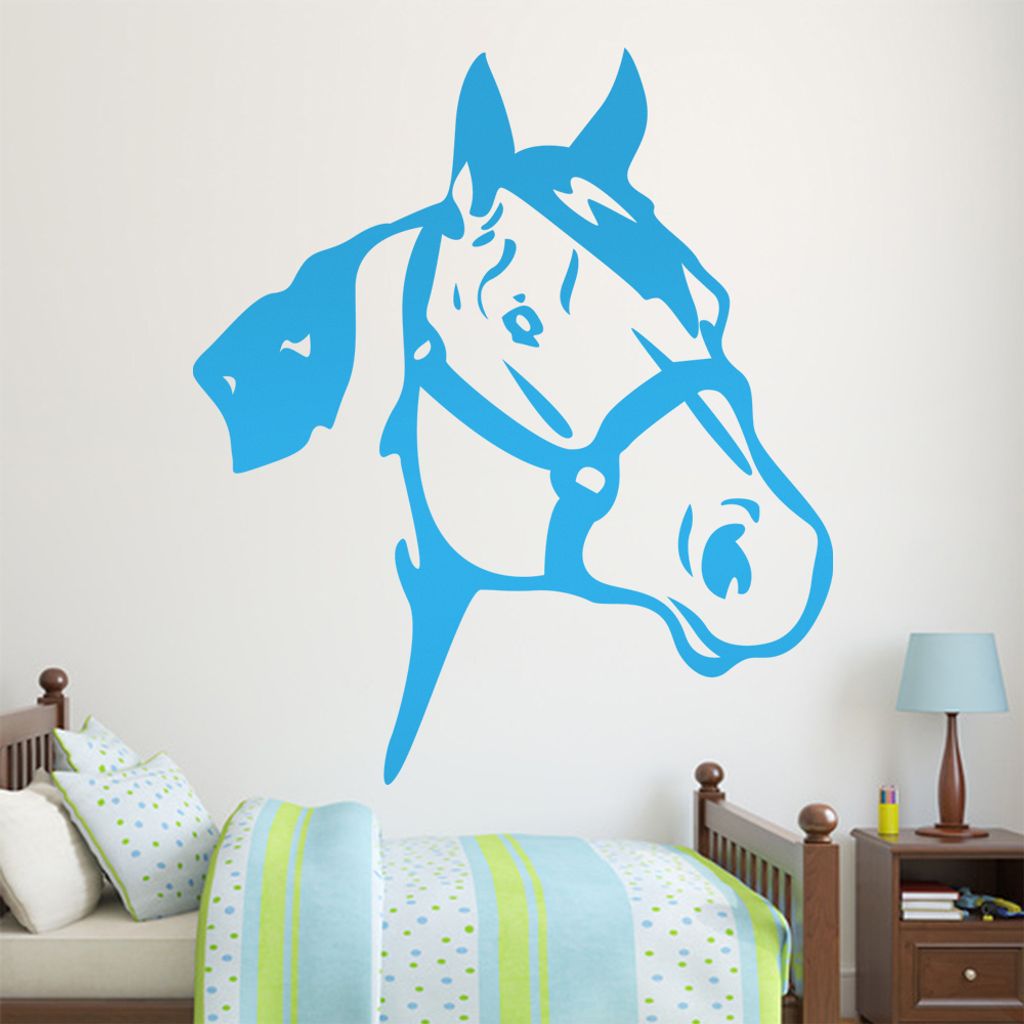 KIWISTAR Pferd Kopf - Reiten Stute Hengst Mähe Wandtattoo in 6 Größen - Wandaufkleber Wall Sticker - Dekoration, Küche, Wohnzimmer, Schlafzimme...