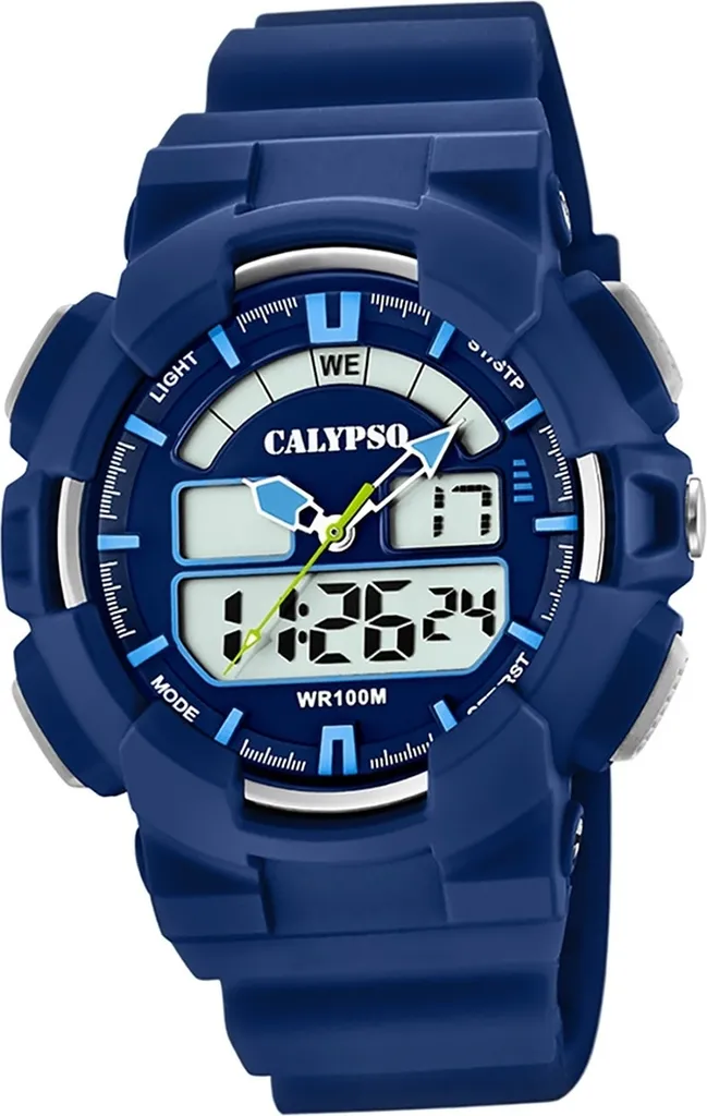 Montre Sport Calypso K5772/3 en Polyuréthane Bleu Légère et Multifonction