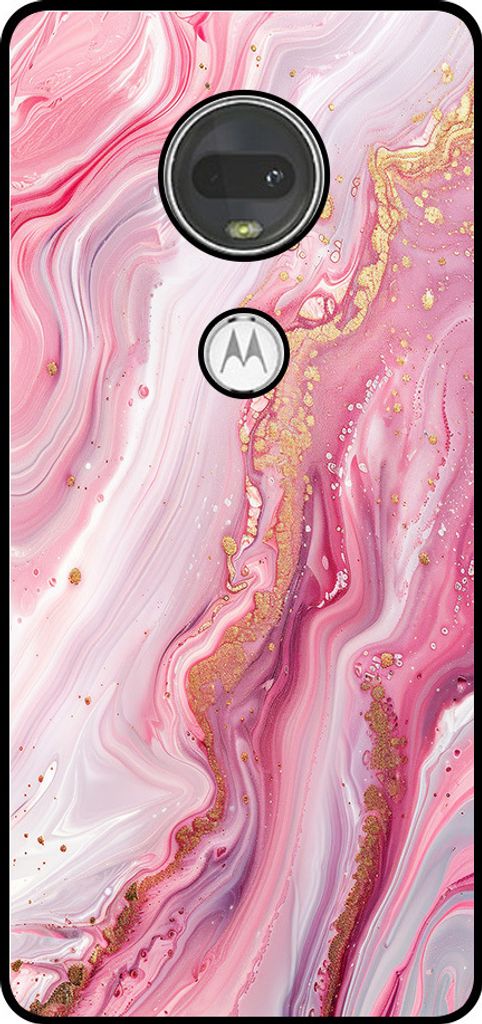 Smartphonica Telefon Fall geeignet für Motorola Moto G7 mit Marmor-Druck - TPU zurück Abdeckung Fall Marmor-Design - Pink