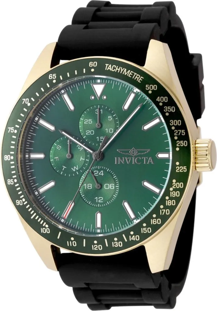 Invicta Aviator 49077 Orologio da Uomo - Impermeabile - Analogico - Movimento Quarzo - acciaio inossidabile con quadrante verde - 45mm