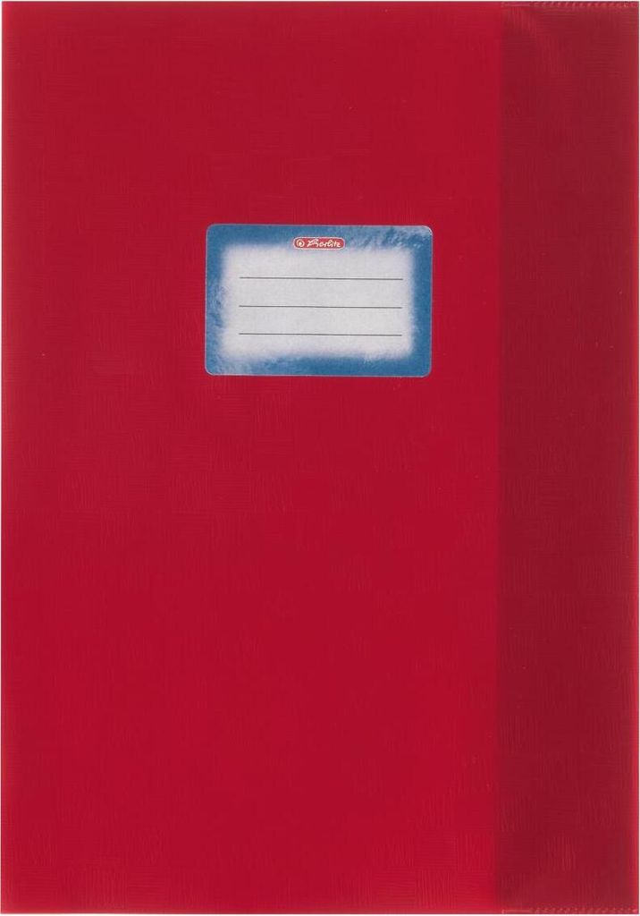 5 Herlitz Heftumschläge / Hefthüllen DIN A4 / Baststruktur / Farbe: rot