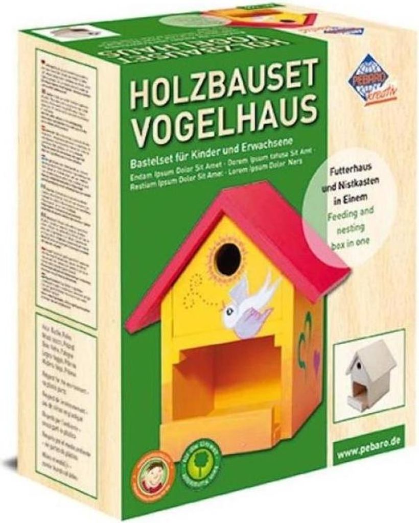 Pebaro | Bausatz Vogelhaus aus Holz - Nisten und Füttern