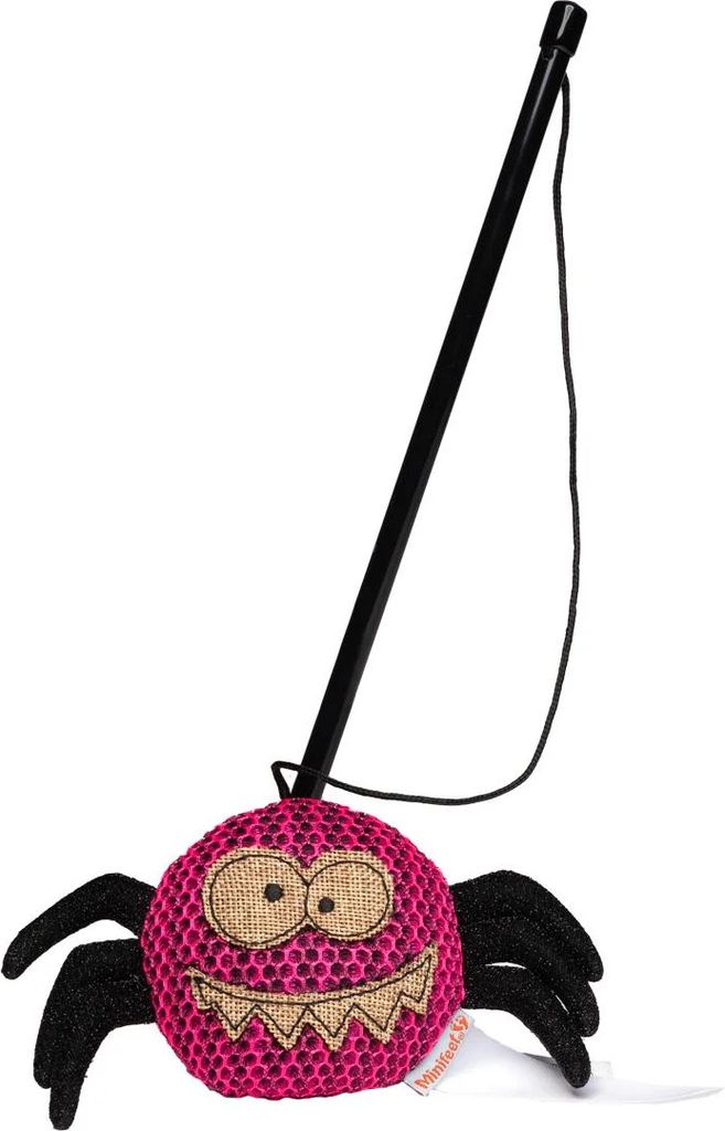 Katzenspielzeug Beschäftigungsspielzeug, rosa, Susi Spinne, Länge 29,5 cm