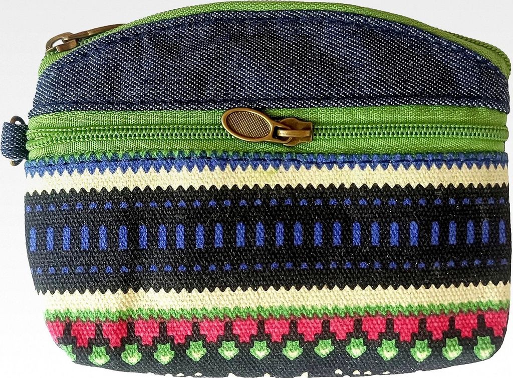 Klein Geldbeutel für Damen, Mini Geldbeutel, Kleine Täschchen mit Reißverschluss Münztaschen für Münzen, Karten, Schlüssel (Denimgrün)