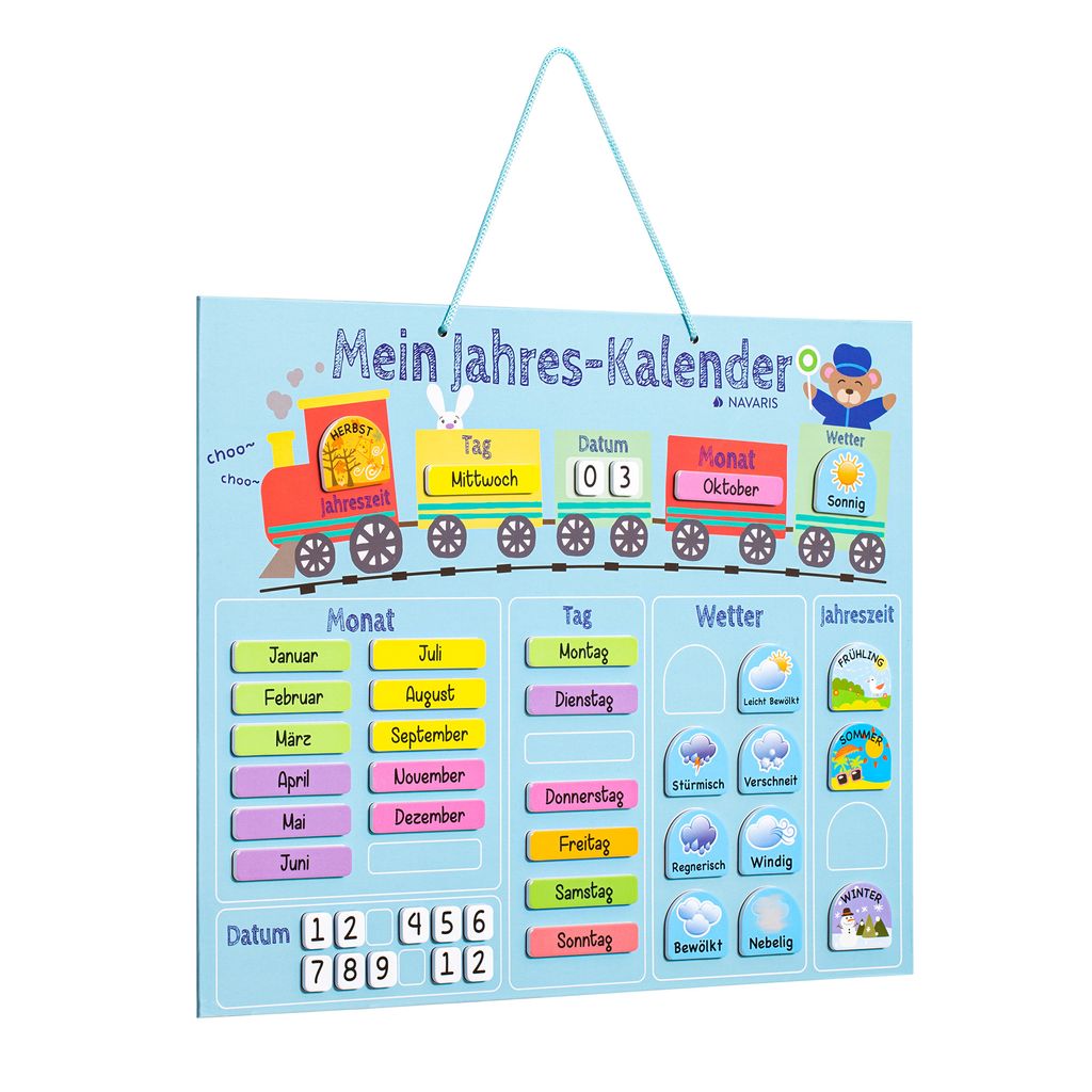 Navaris Kalender Tafel für Kinder - Lerntafel Jahreszeiten Produktbild 7