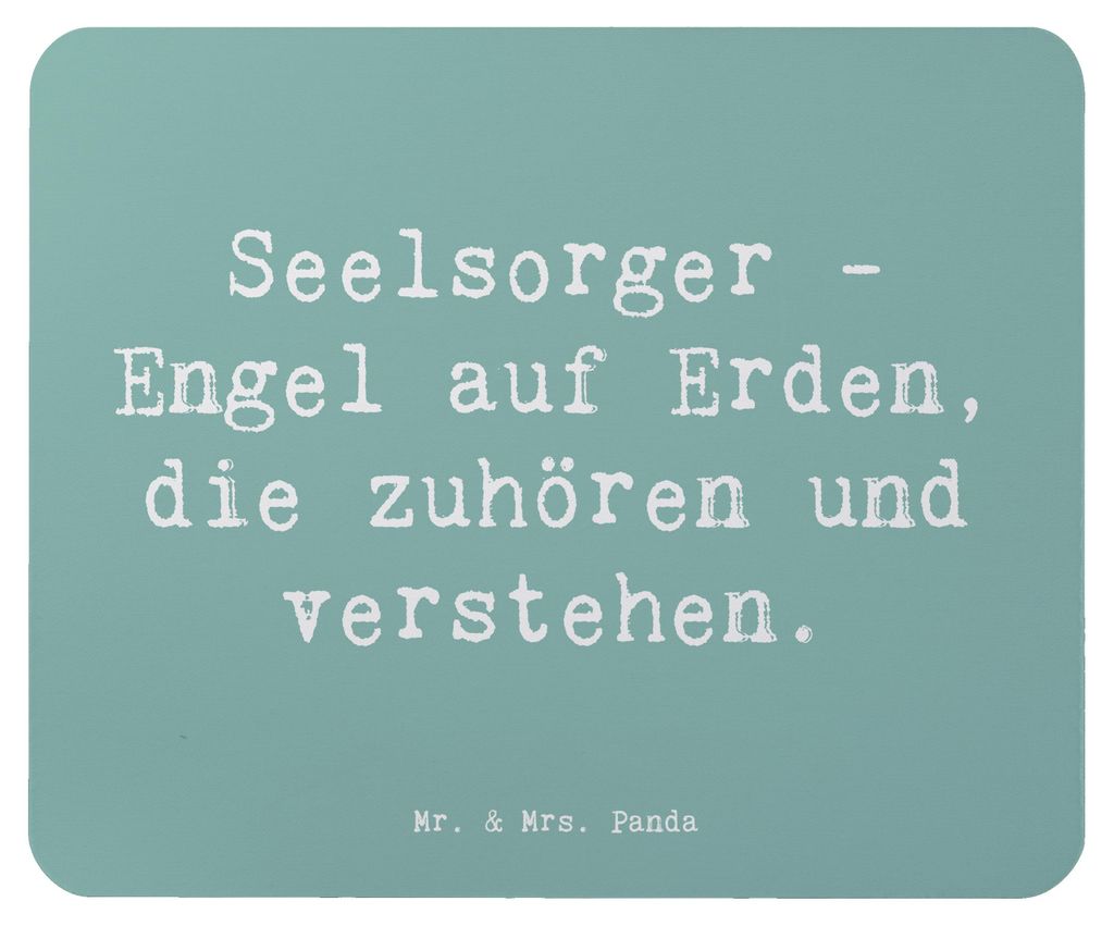 Mr. & Mrs. Panda Mousepad Spruch Seelsorger Engel - Meeresbrise - Geschenk, Trost, mausteppich, Aufmerksamkeit, Anerkennung, Mitgefühl, pc mauspad...