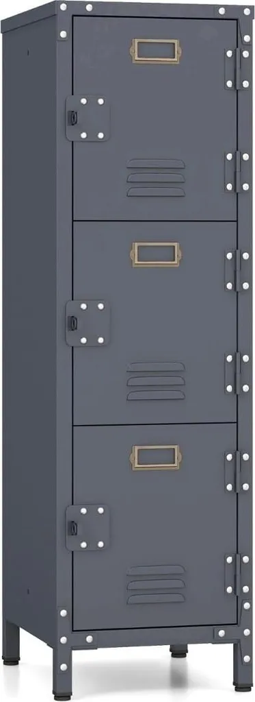 Rangement sécurisé 3 portes : vestiaire métallique robuste 100x40x180