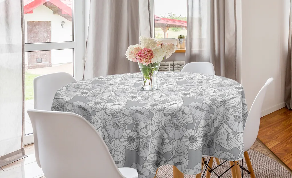 Tovaglia Rotonda ABAKUHAUS 150cm Vintage Grigio - Arredo Cucina Elegante