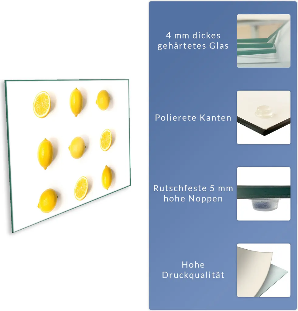 Copri Piano Cottura 80x52 Vetro Temperato Giallo Frutta Universale - 8