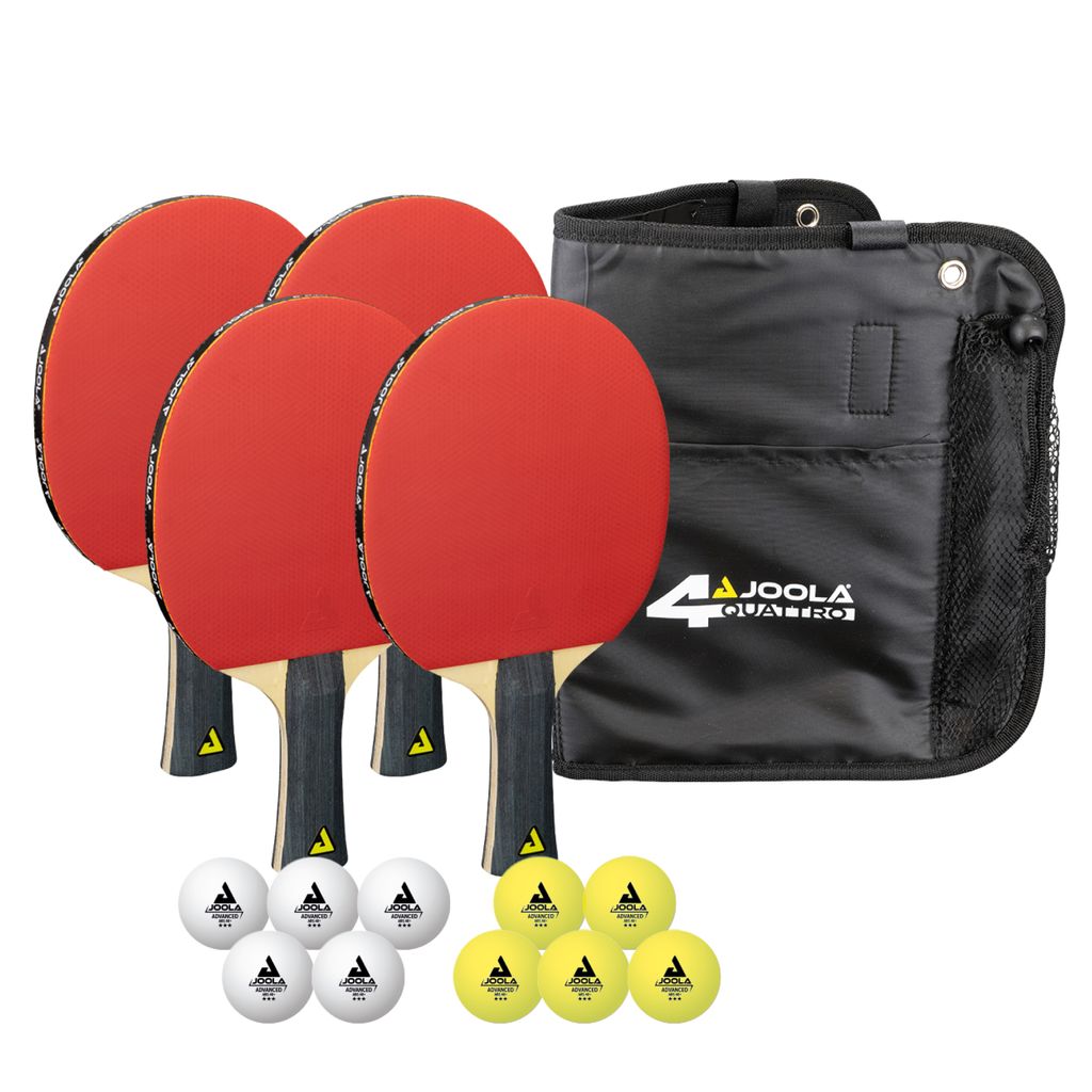 JOOLA Tischtennis-Set Quattro, 4 Tischtennisschläger + 10 Produktbild 