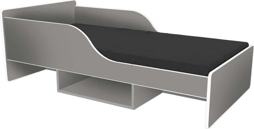 SMILE Kinderbett Grau 180x80 mit Regal und Matratze
