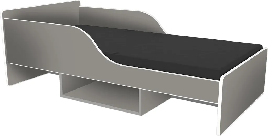 Lit SMILE gris 180x80 cm avec rangement pour optimiser les espaces
