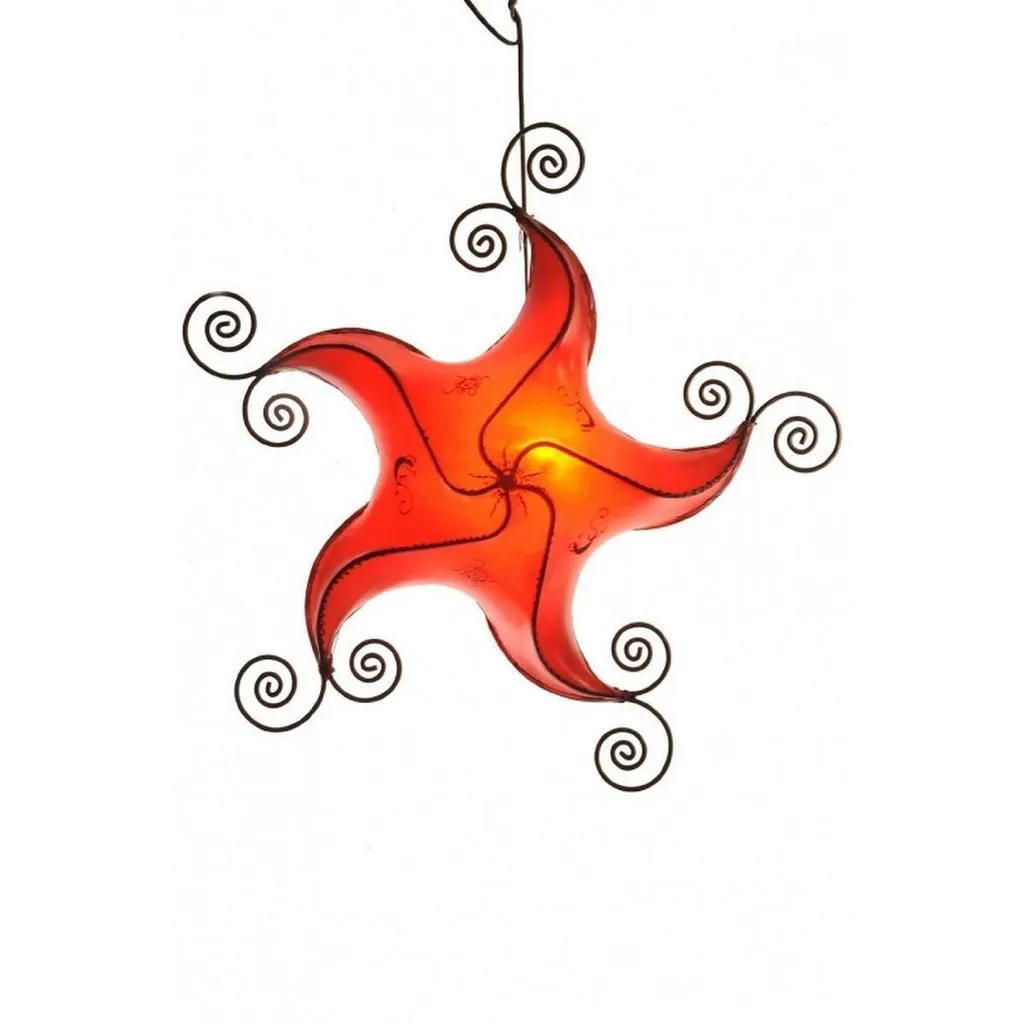 Lampada Marocchina Stella Gecko 70cm Rosso - Illuminazione Orientale Vera - 1