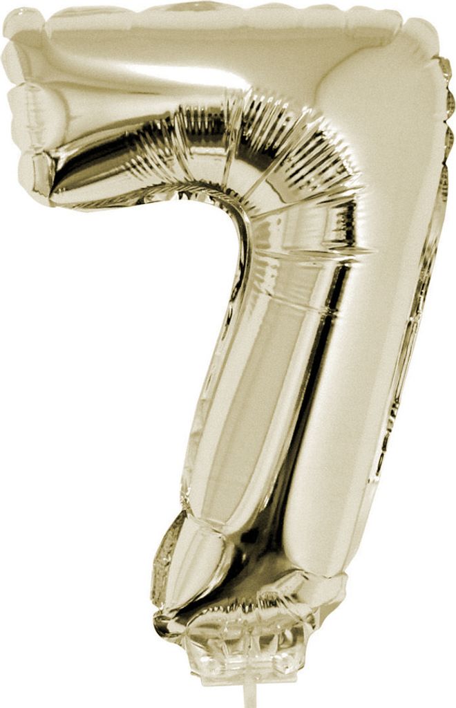 Zahlen Folienballon 41 cm mit Stab - Champagner Zahl 7 Produktbild 