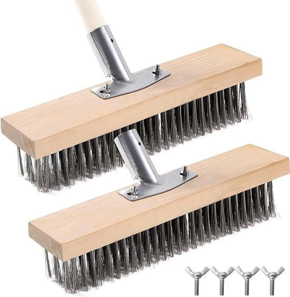 Balai de cantonnier 30 cm en lot de 2 unités pour terrasse et sol extérieur