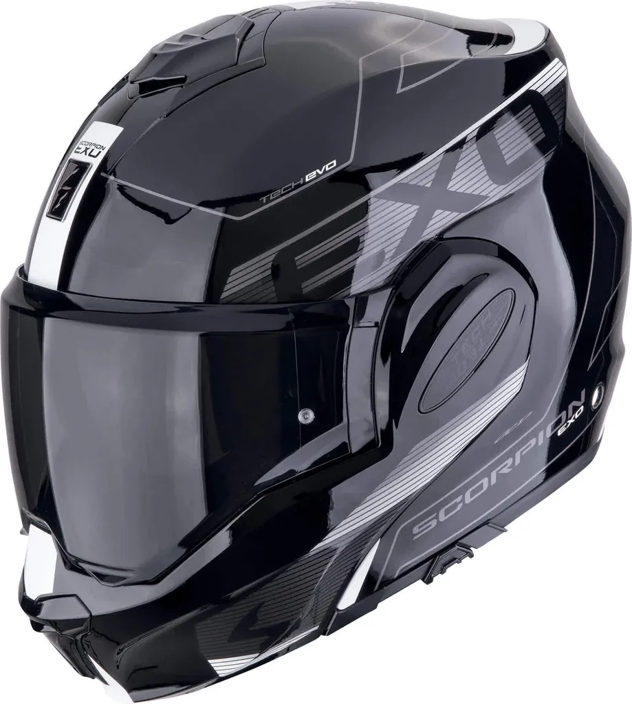 Scorpion Exo-Tech Evo Traveller Casque Modulable Noir Blanc Taille XL