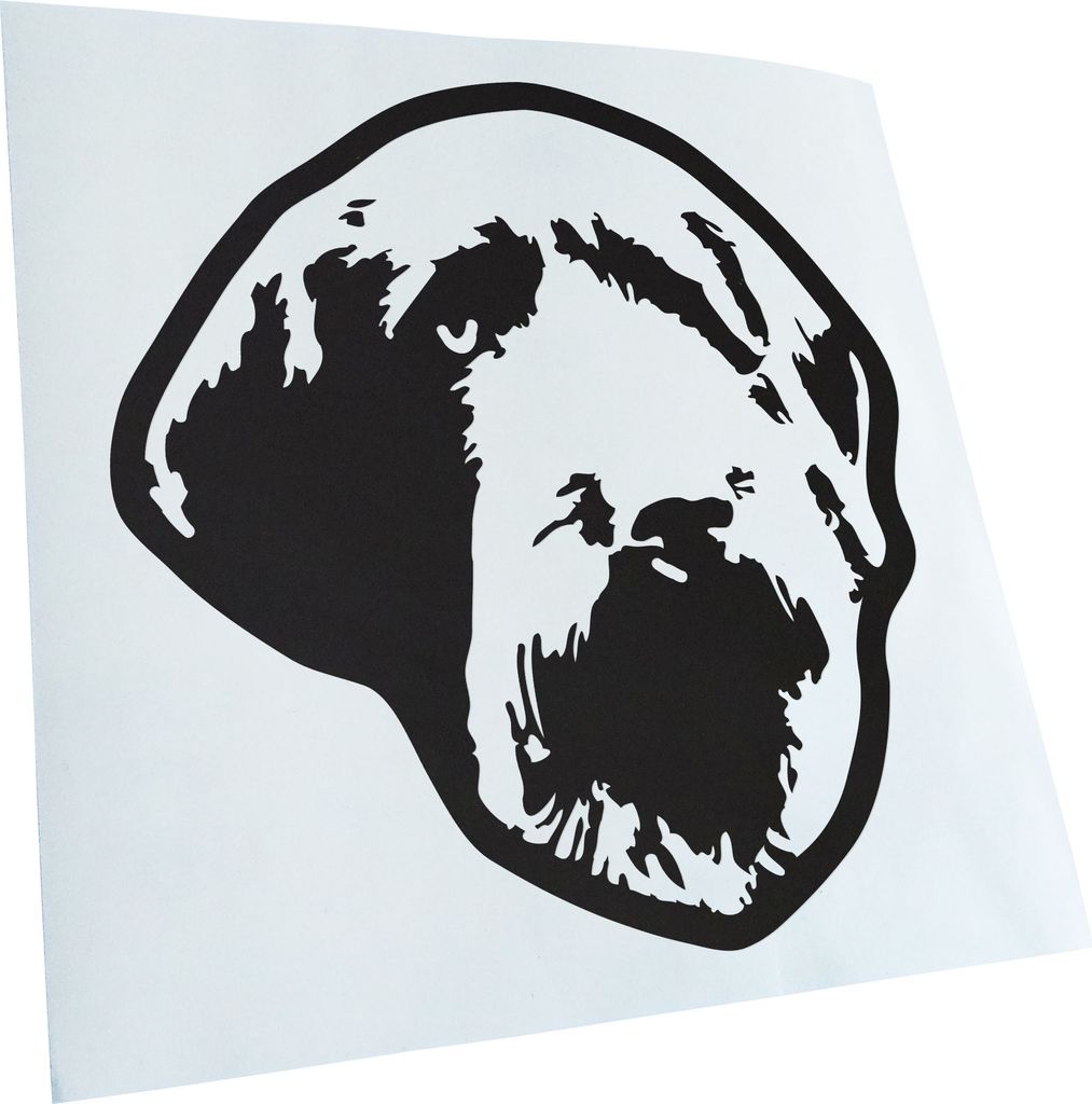 Kiwistar - Autoaufkleber - wirehaired pointing griffon Hund - Mattschwarz - 30x27cm - Aufkleber für Auto, Laptop, Fahrrad, LKW, Motorrad mehrfarbi...