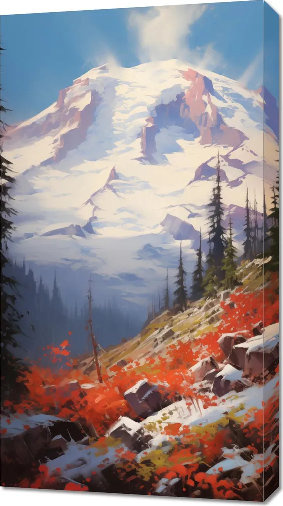 Impression haute définition 50x90 cm cols de montagne rendu artistique