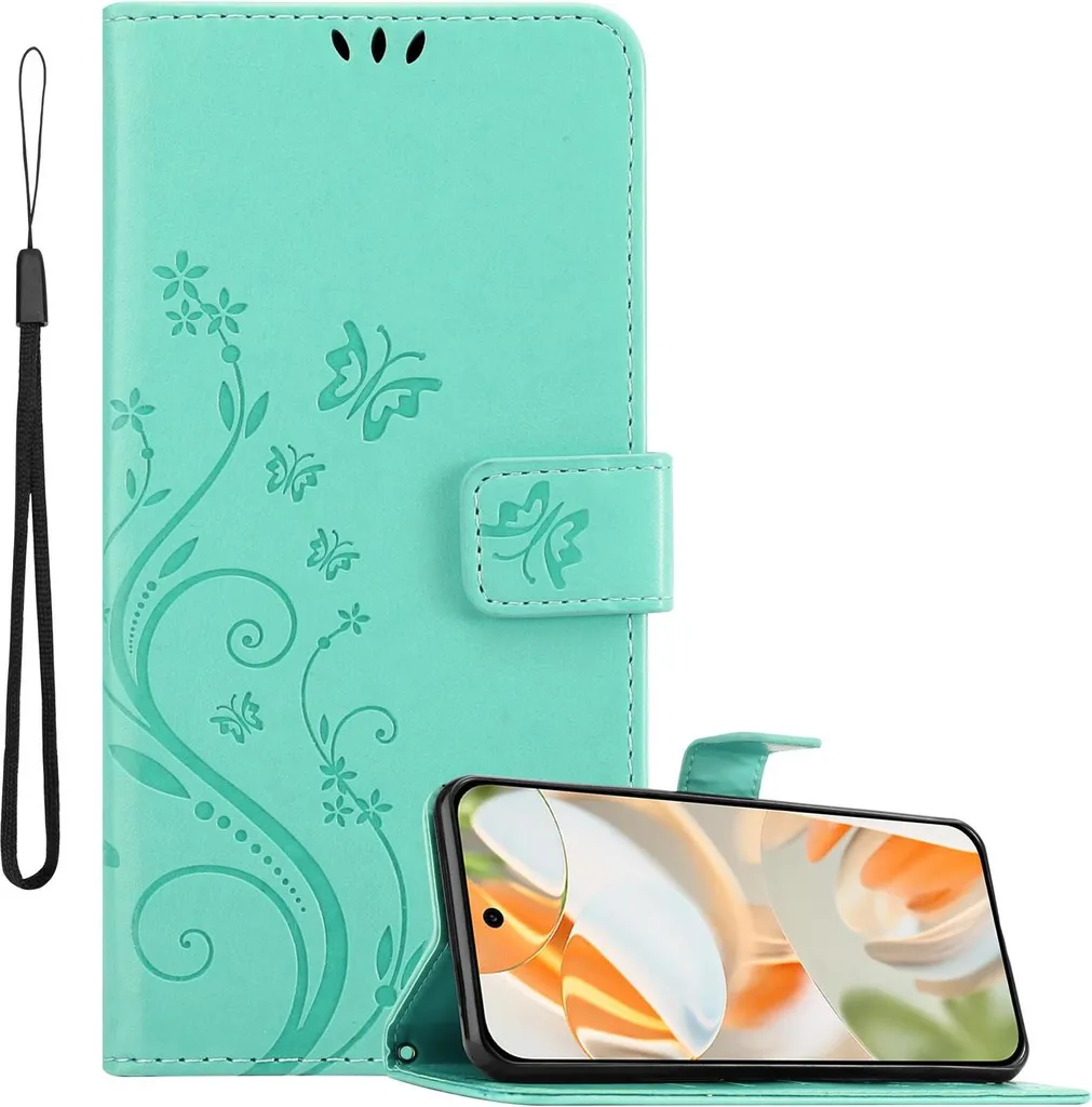 Google Pixel 9 PRO Cover Cadorabo Floreale | Pratica Book Case Turchese