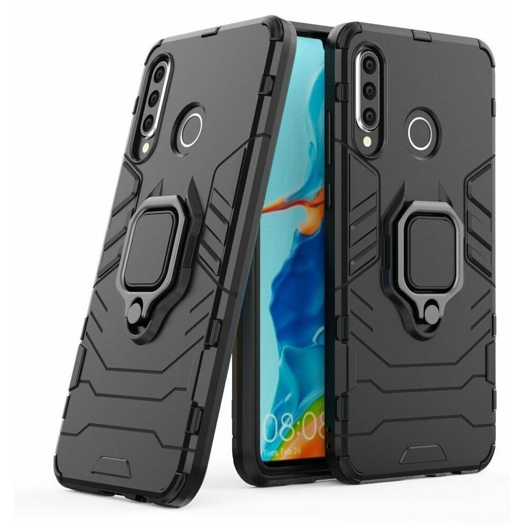 Ring Armor Kickstand Panzerhülle Bumper für iPhone 12 Silikon Hard Case Hülle Tasche Panzerschale Panzer Schwarz
