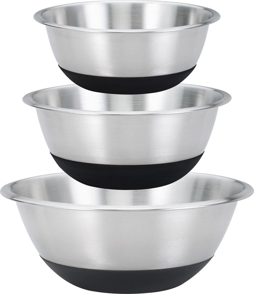 3tlg. KING® Schüsselset BLACK STEEL aus Edelstahl / Produktbild