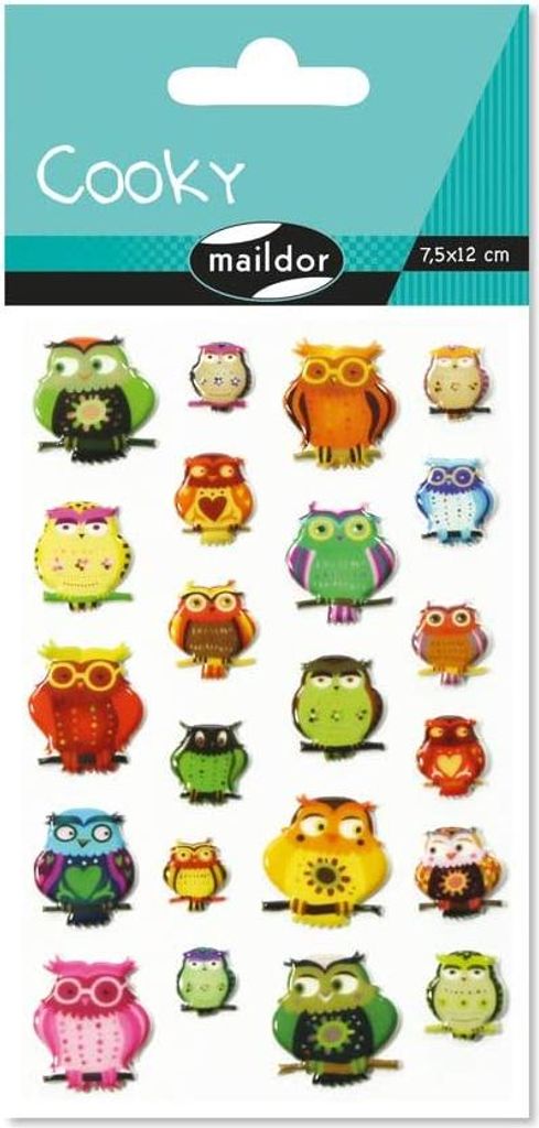 Maildor Stickers Cooky Eulen 7,5x12 1Bg
