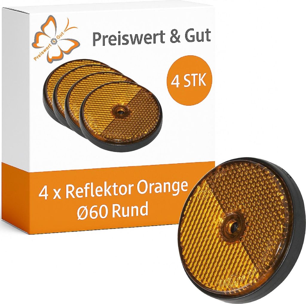 4 x Reflektoren für Anhänger & Wohnmobile – Rückstrahler Produktbild 