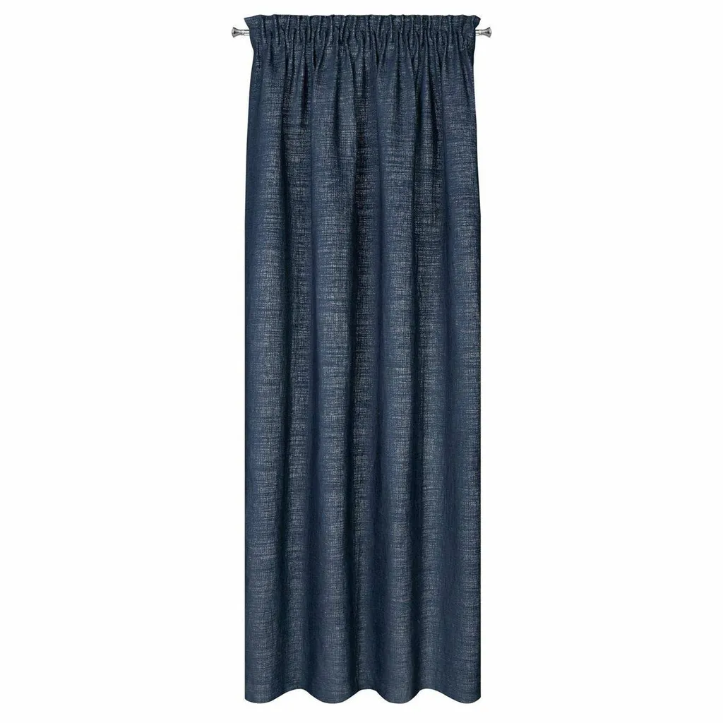 Rideau Bleu Nuit en Chenille Argentée 140x270 cm pour Chambre et Salon