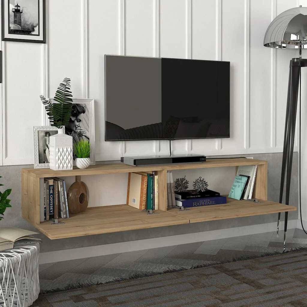Mobile TV 'Toivakka' 135x31x25cm in rovere