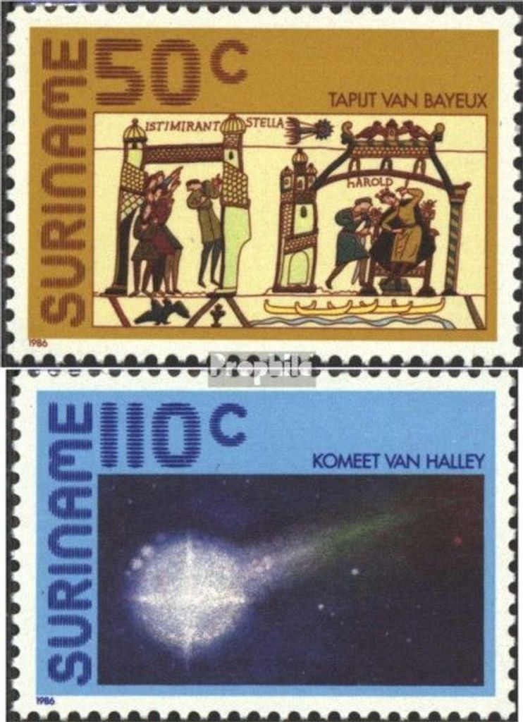 Briefmarken Suriname 1986 Mi 1170-1171 (kompl.Ausg.) postfrisch Komet