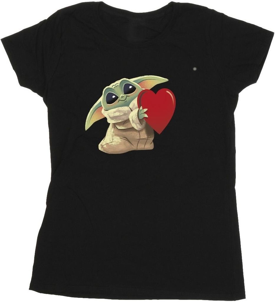 Star Wars - "The Mandalorian The Kids With Heart" T-Shirt für Damen BI43249 (S) (Schwarz)