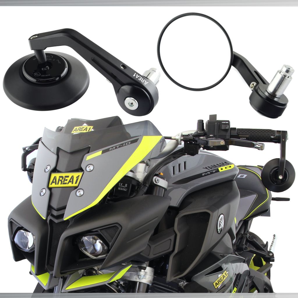 Area1 Premium Motorrad Lenkerendenspiegel e- CNC Motorrad Produktbild 