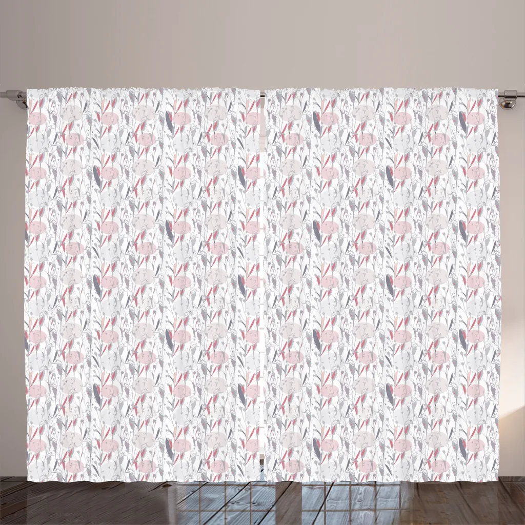 Rideau pour grande fenêtre de salon 280x225 cm ambiance romantique douce