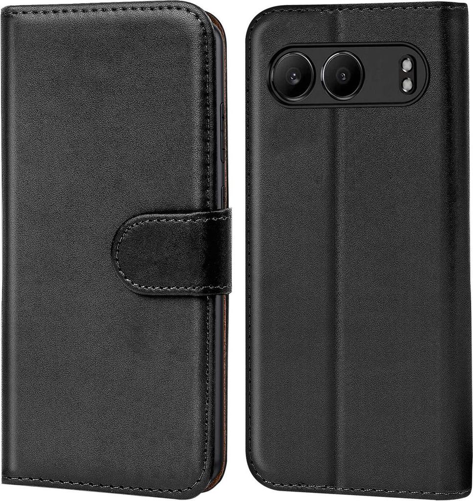 Conie Klapp Tasche für OnePlus Nord 4 Kartenfach Rundumschutz Hülle in Schwarz