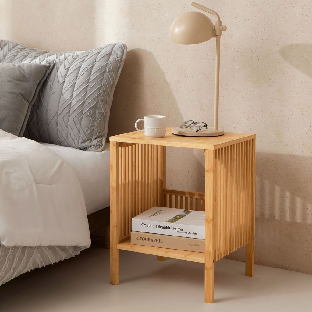 Beistelltisch 'Varde' 50 x 39 x 33 cm Bambus Natur Produktbild 