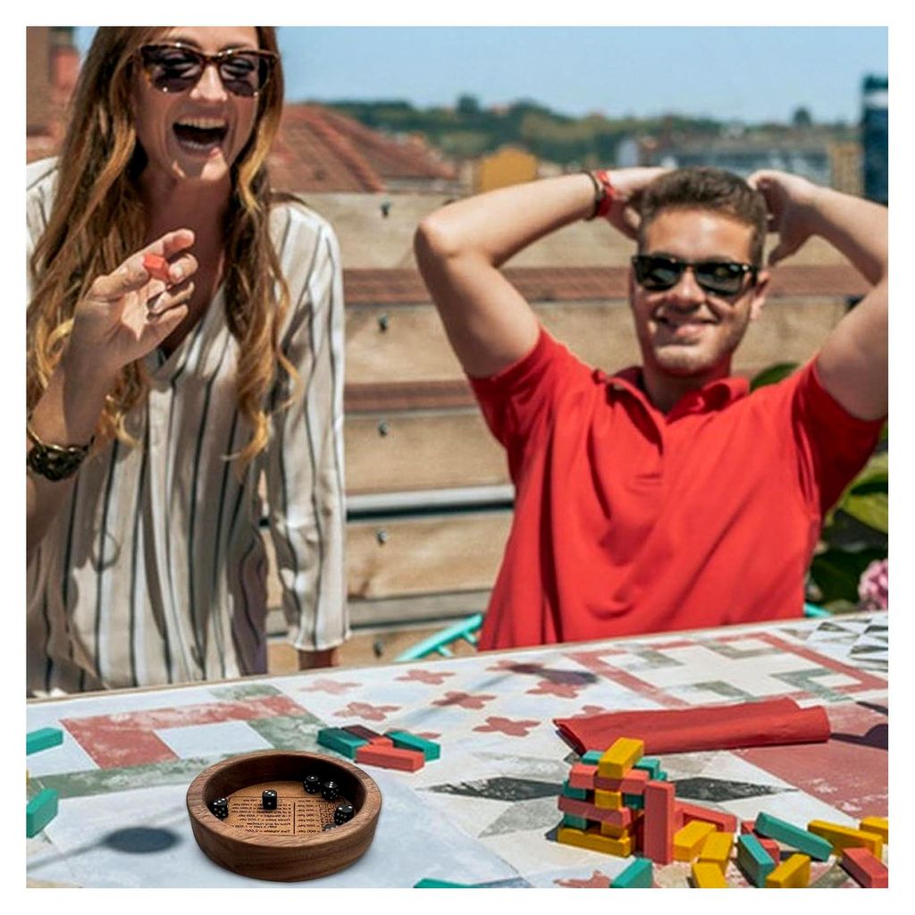 Klassisches Würfelspiel - Robustes Holzwürfeltablett | Brettspiel für Enthusiasten mit Standard-Spielwürfeln | Ideal für Versammlungen und Cam...