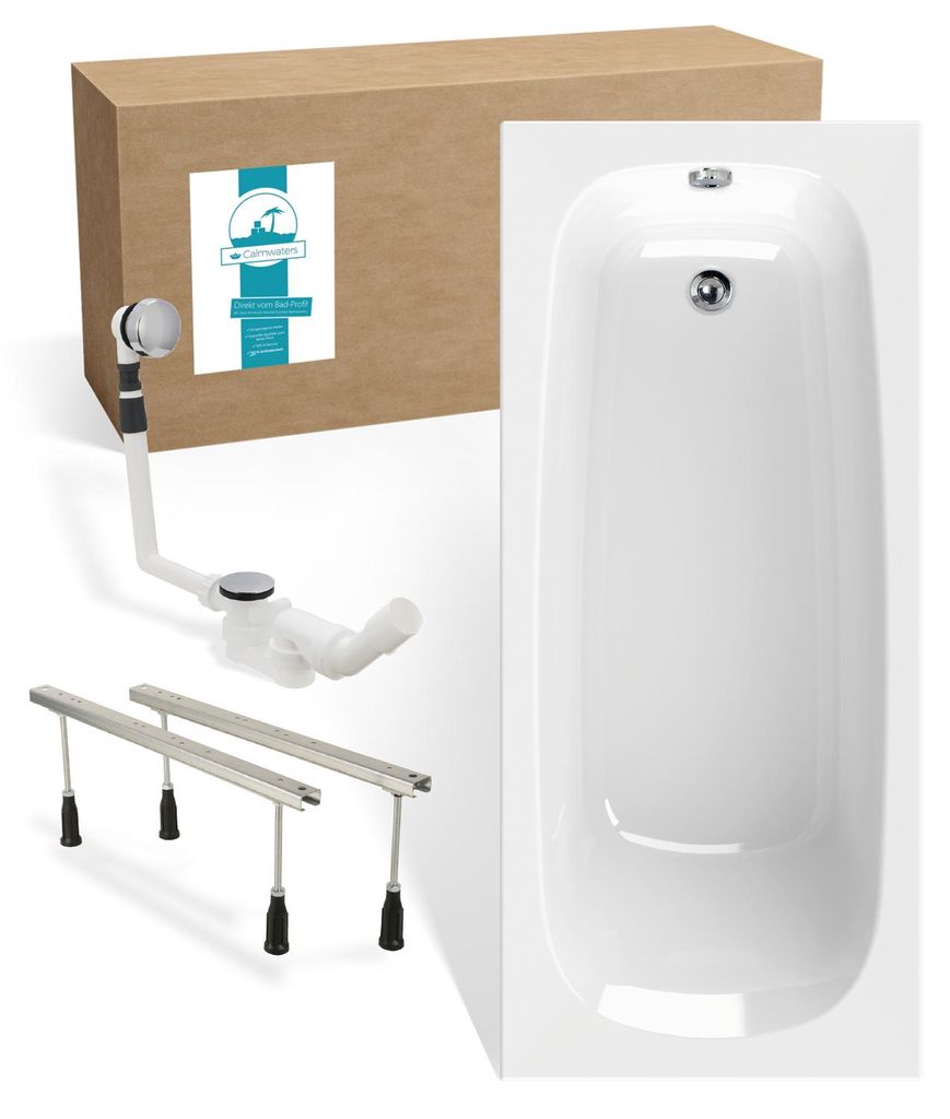 Calmwaters® Badewannen-Set 170x75 cm mit Wannenfüßen & Produktbild 
