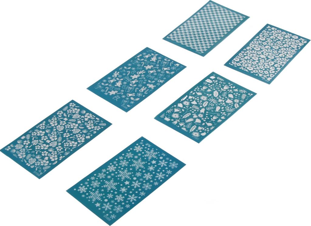 Set 6pcs Stencils Siebdruck Polymer Clay