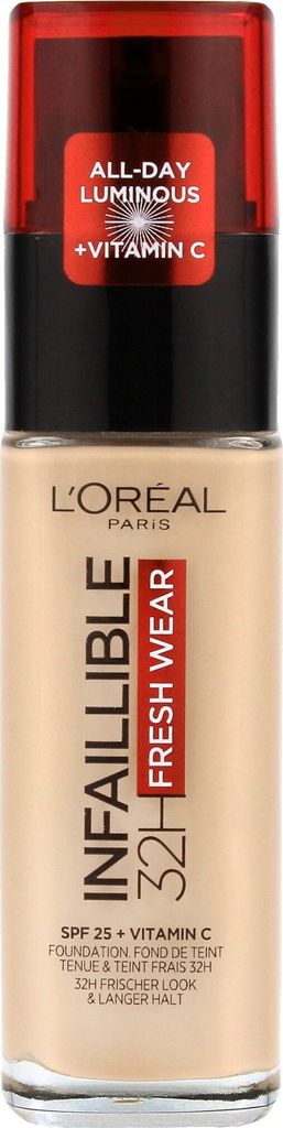 A product shot of L'Oréal Paris Infaillible 32H Fresh Wear foundation.