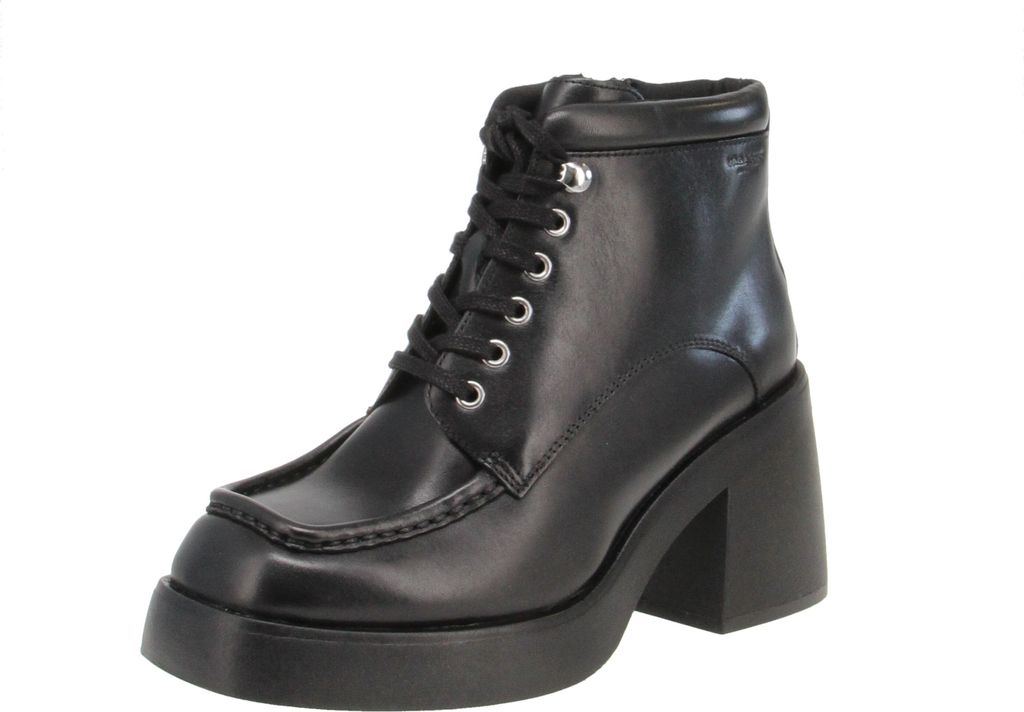 Vagabond Brooke Frauen Schnürung Leder Block Absatz Stiefelette Mit Reißverschluss Schwarz – 8 Großbritannien - 41 EU - 11 US / Schwarz