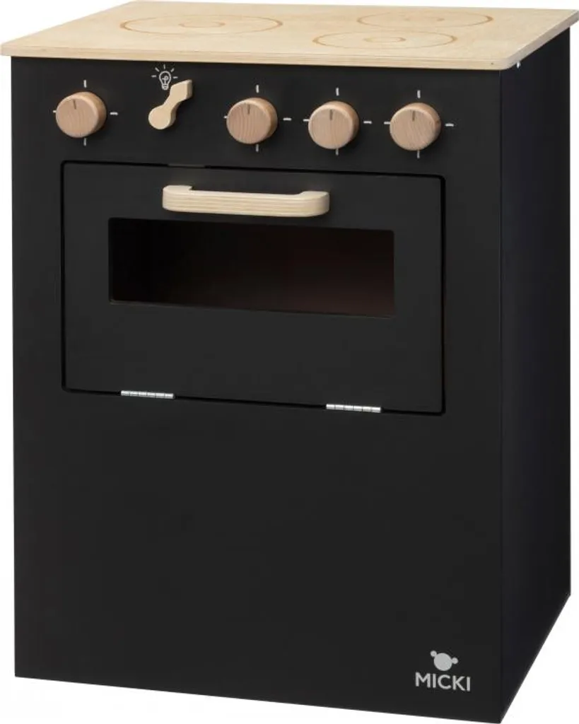 Cuisine Jouet en Bois Noir pour Enfant - Mobilier d'Imitation Micki