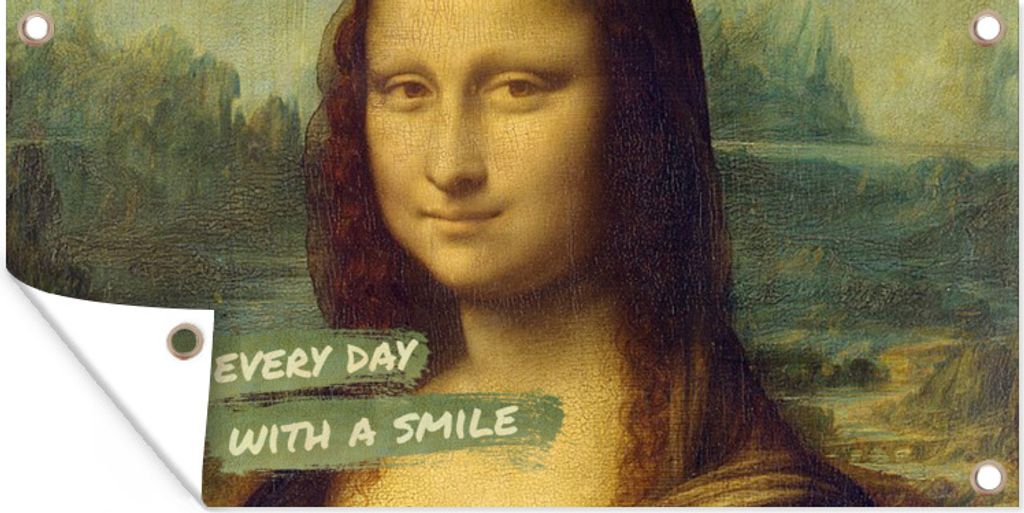 MuchoWow 160x80 cm Outdoor-Poster Gartendeko Sichtschutz Garten Poster für den Garten Mona Lisa - Zitat - Kunst
