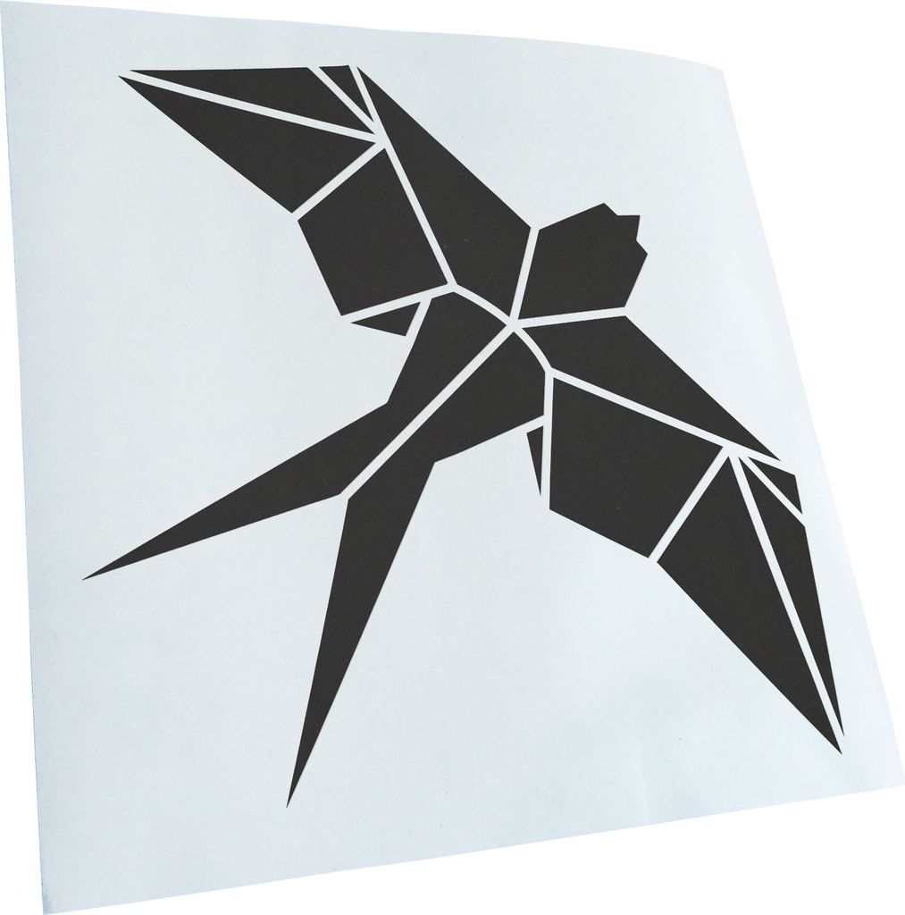 Kiwistar - Autoaufkleber - Papierfalten Vogel M2 - Dunkelgrau - 40x40cm - Aufkleber für Auto, Laptop, Fahrrad, LKW, Motorrad mehrfarbig JDM Decal ...