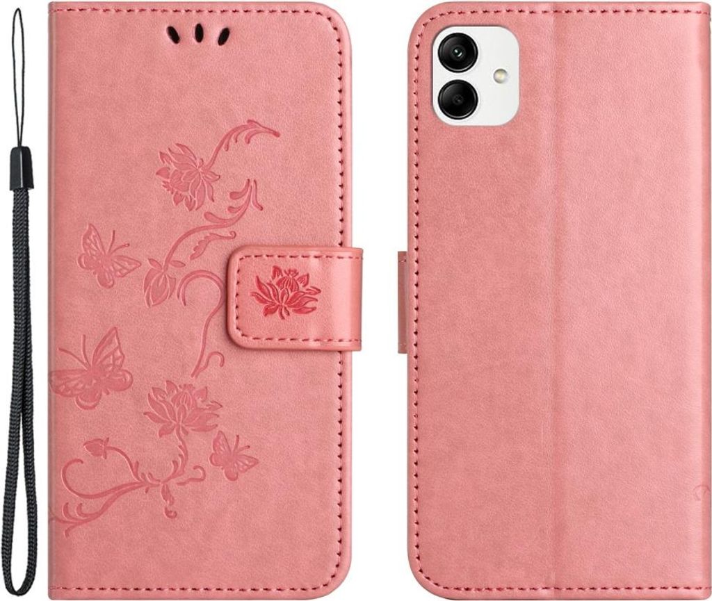 Motorola Moto G54 Hülle - Coverup Blumen & Schmetterlinge Klapphülle - Pink