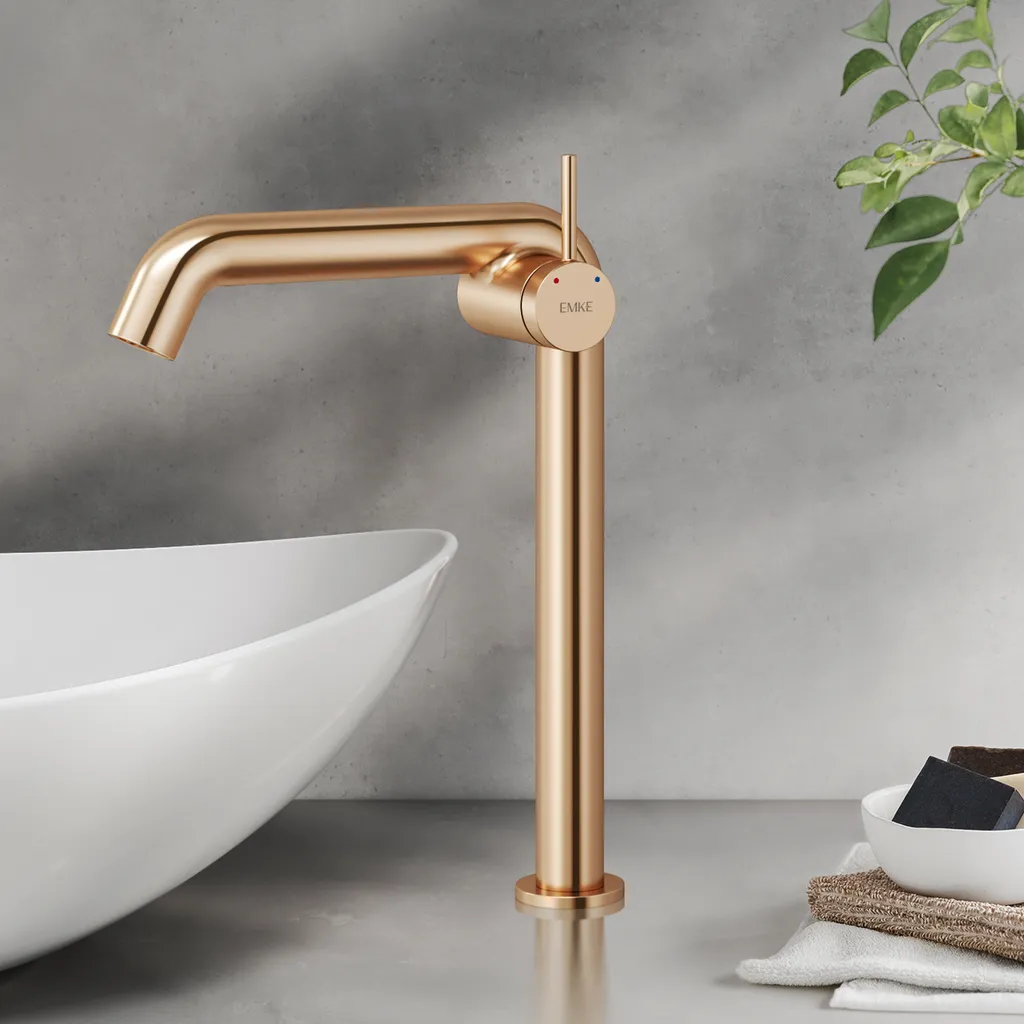 Miscelatore EMKE Rose Gold Luxury | Rubinetto Bagno Oro Rosa 33cm