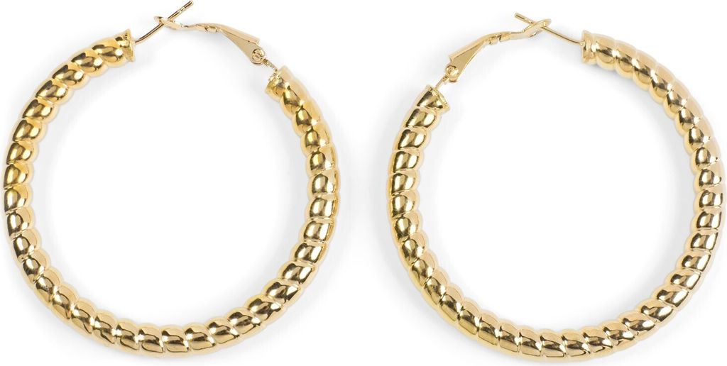 styleBREAKER Damen Creolen Ohrringe in Seil Optik, Klappbügel Verschluss, Runde Ohrhänger, Ohrschmuck 05090025