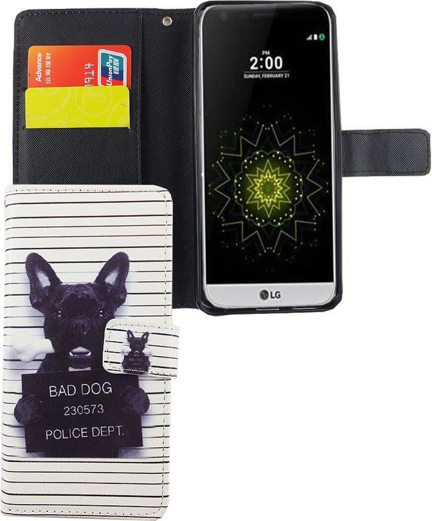 Handyhülle Tasche für Handy LG G6 Böser Hund Weiß Produktbild 